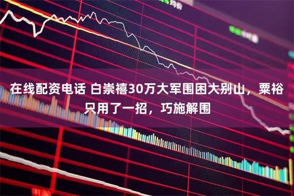 在线配资电话 白崇禧30万大军围困大别山，粟裕只用了一招，巧施解围